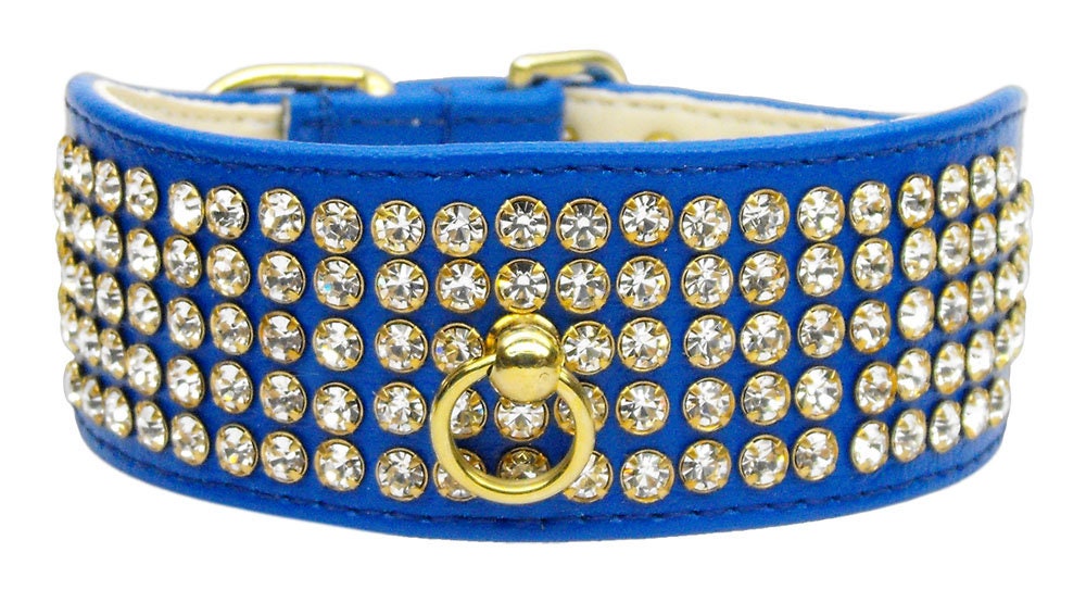 Dog, Puppy & Pet Collar, "Five Row Clear Crystal" - DOGGO'S KING