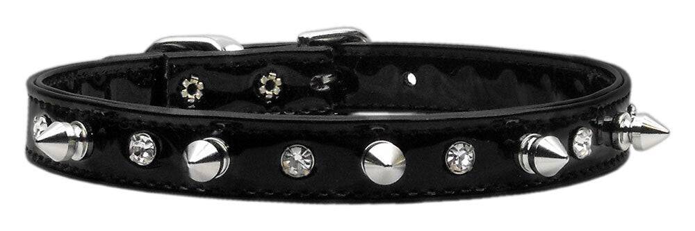 Dog, Puppy and Pet Collar, "Patent Crystal & Spike" - DOGGO'S KING
