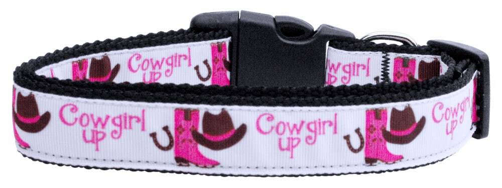 Pet Dog & Cat Nylon Collar or Leash, "Cowgirl Up" - DOGGO'S KING