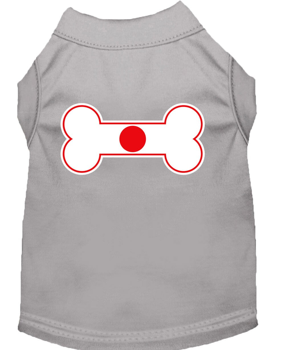 Pet Dog & Cat Shirt Screen Printed, "Bone Shaped Japan Flag"