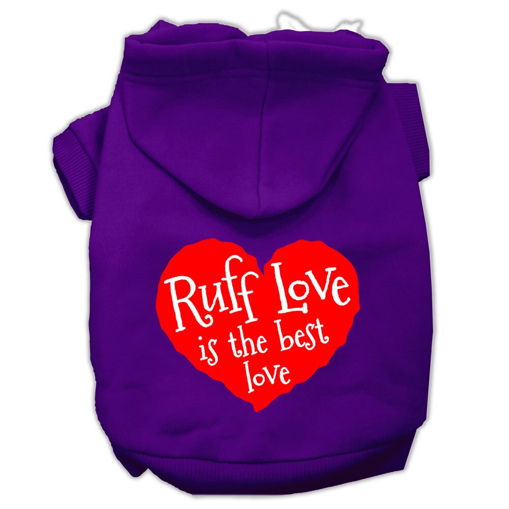 Pet Dog & Cat Hoodie Screen Printed, "Ruff Love"