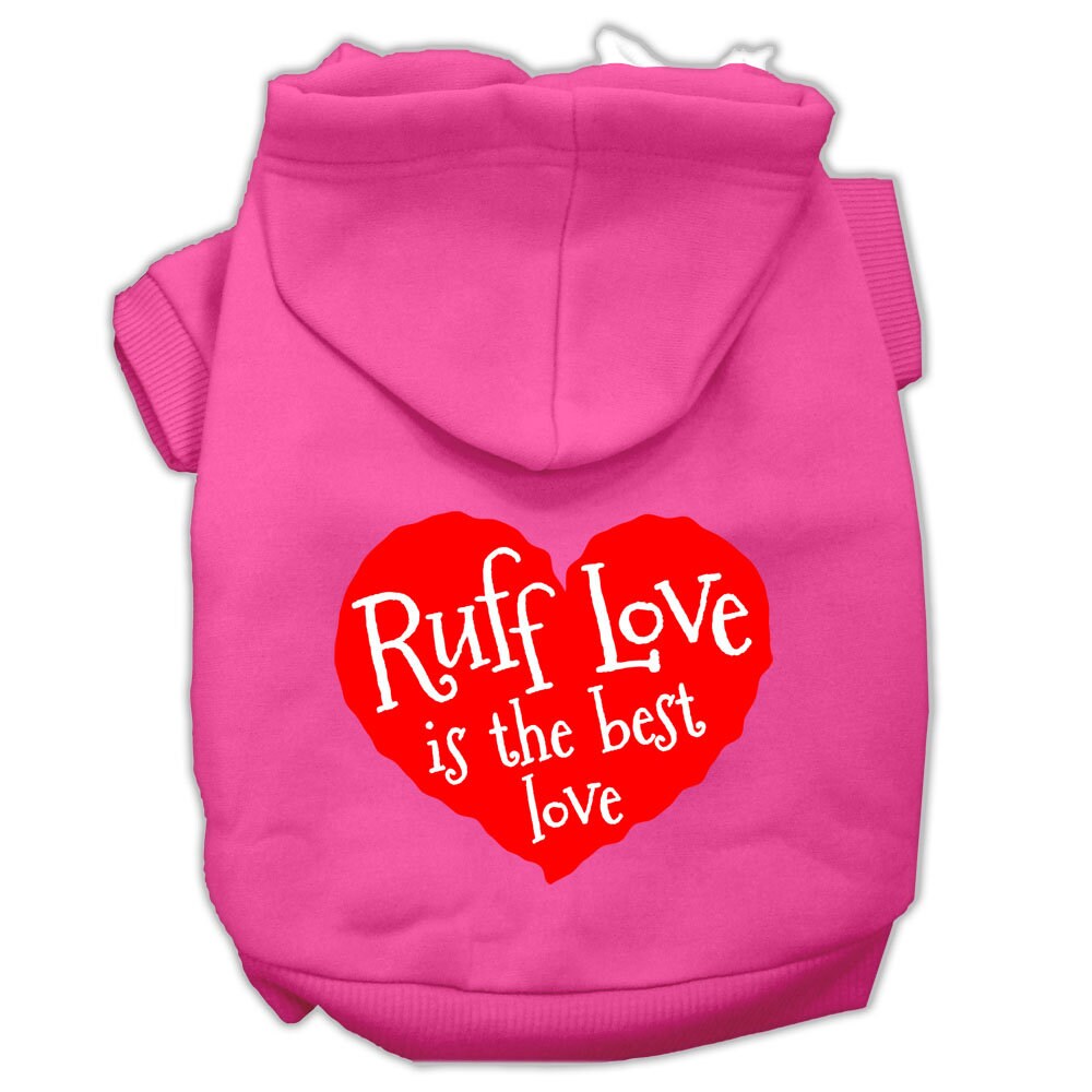 Pet Dog & Cat Hoodie Screen Printed, "Ruff Love"