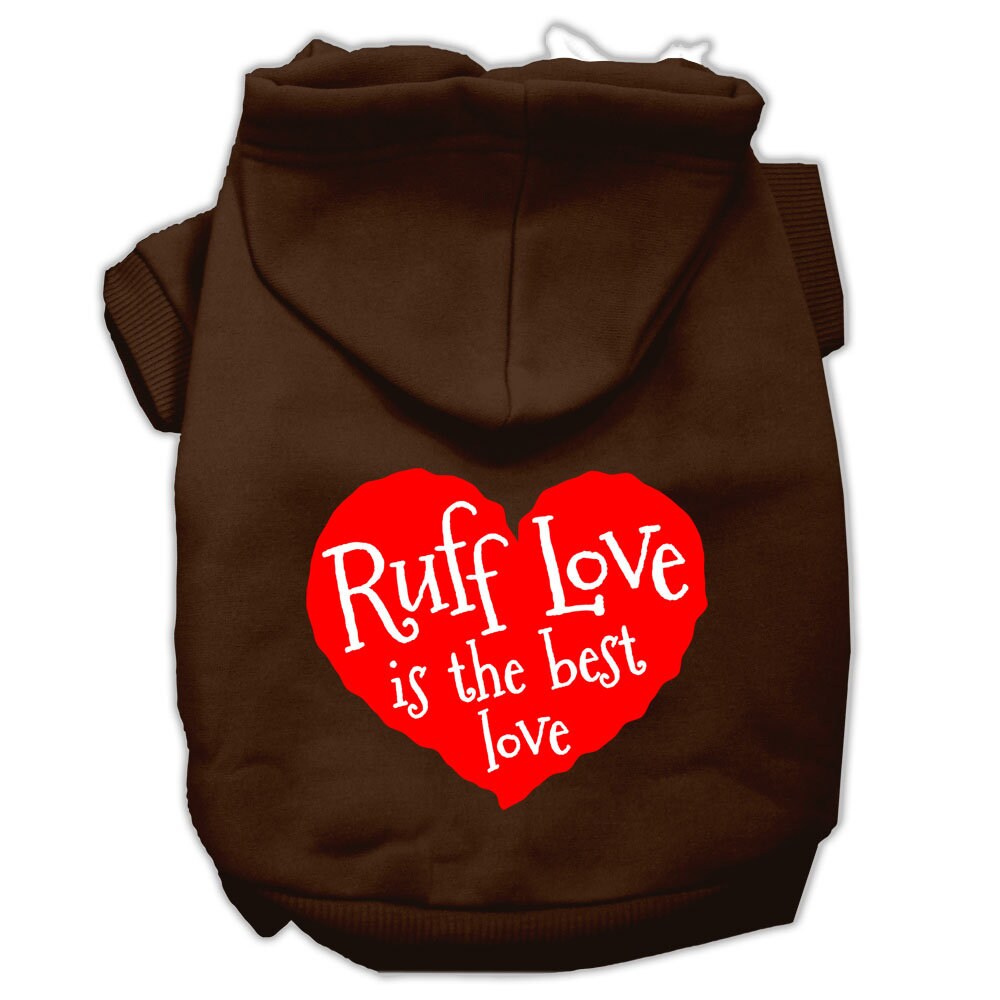 Pet Dog & Cat Hoodie Screen Printed, "Ruff Love"