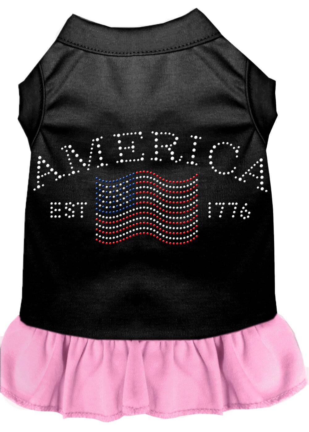Pet Dog & Cat Dress Rhinestone, "Classic America" - DOGGO'S KING