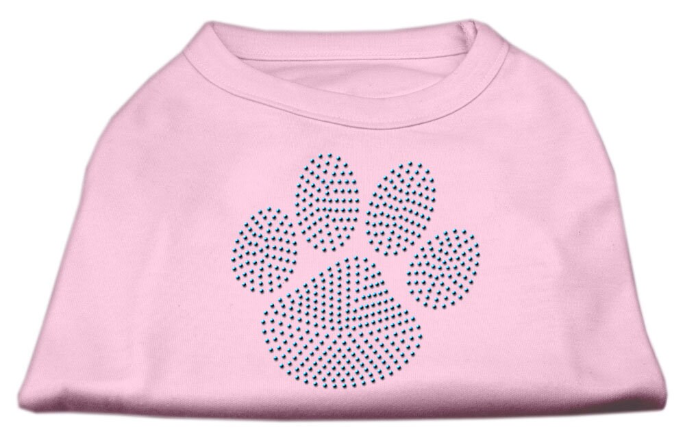Pet Dog & Cat Shirt Rhinestone, "Blue Paw"