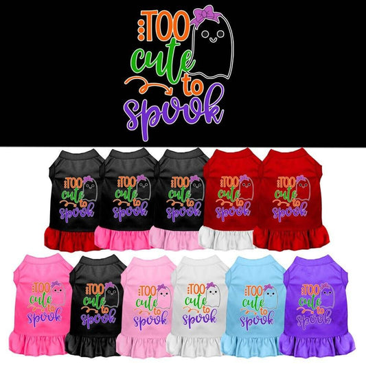 Pet Dog & Cat Dress Screen Printed, "Too Cute To Spook - Girly Ghost" - DOGGO'S KING
