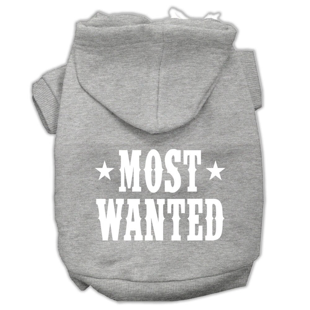 Pet Dog & Cat Hoodie Screen Printed, "Most Wanted"