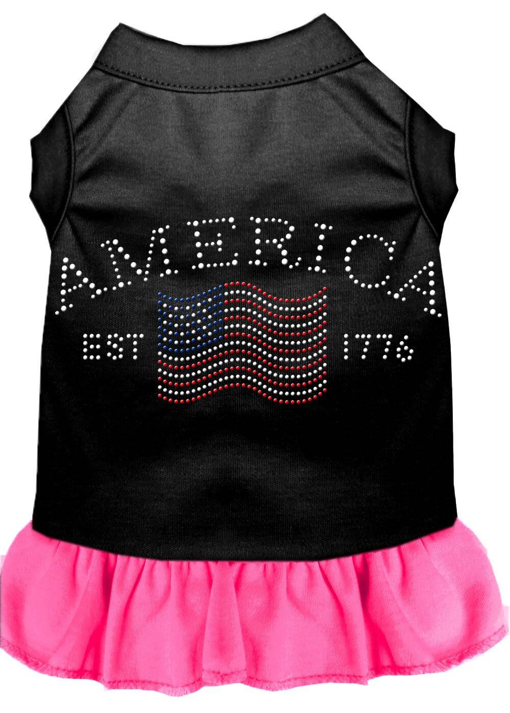 Pet Dog & Cat Dress Rhinestone, "Classic America" - DOGGO'S KING