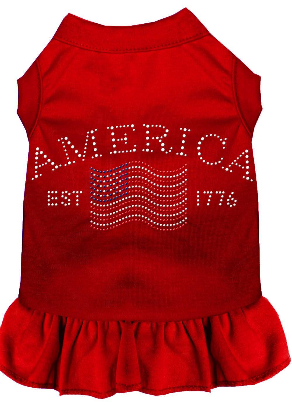 Pet Dog & Cat Dress Rhinestone, "Classic America" - DOGGO'S KING