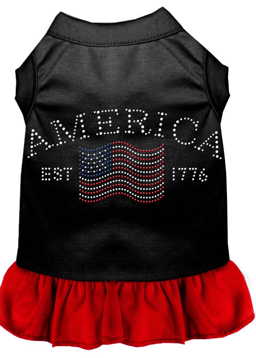 Pet Dog & Cat Dress Rhinestone, "Classic America" - DOGGO'S KING