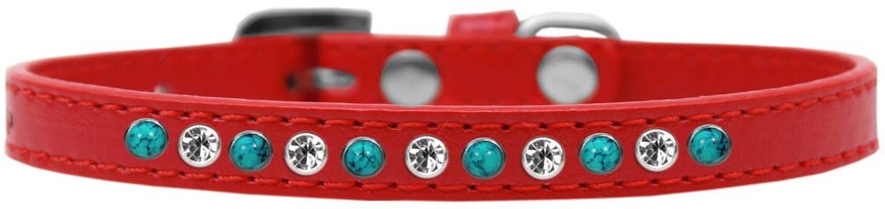 Dog, Puppy and Pet Fashion Collar, "Premium Southwest Turquoise Pearl & Clear Crystals"