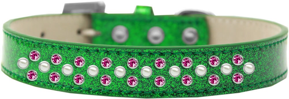 Dog, Puppy & Pet Ice Cream Collar, "Pearl and Bright Pink Crystal Rimsets Sprinkles"