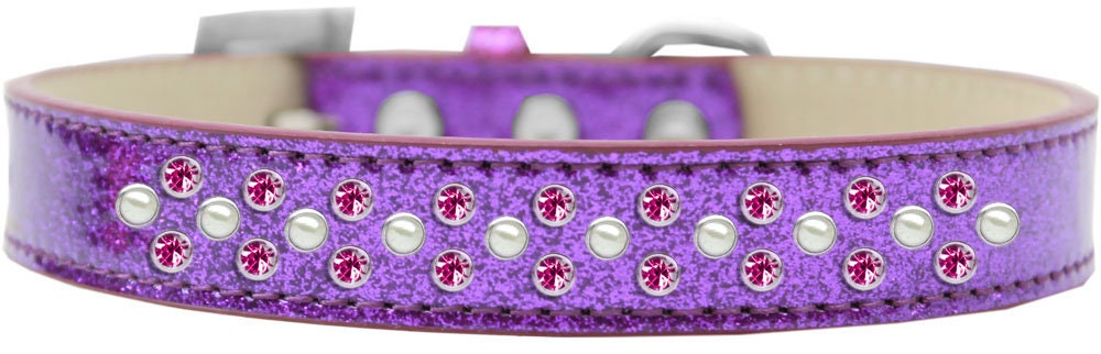Dog, Puppy & Pet Ice Cream Collar, "Pearl and Bright Pink Crystal Rimsets Sprinkles"