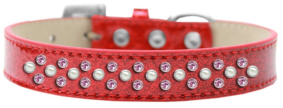 Dog, Puppy & Pet Ice Cream Collar, "Pearl and Light Pink Crystal Rimsets Sprinkles"