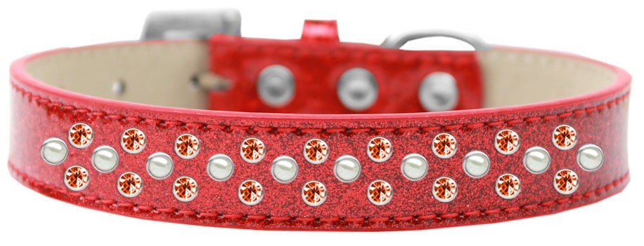Dog, Puppy & Pet Ice Cream Collar, "Pearl and Orange Crystal Rimsets Sprinkles"