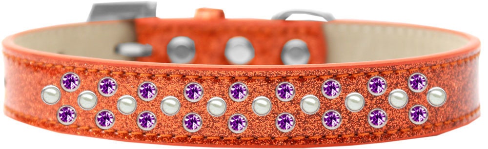 Dog, Puppy & Pet Ice Cream Collar, "Pearl and Purple Crystal Rimsets Sprinkles"