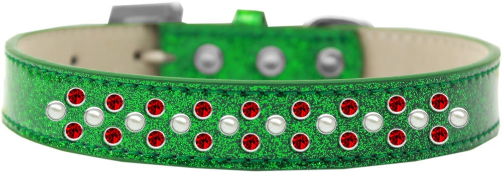 Dog, Puppy & Pet Ice Cream Collar, "Pearl and Red Crystal Rimsets Sprinkles"