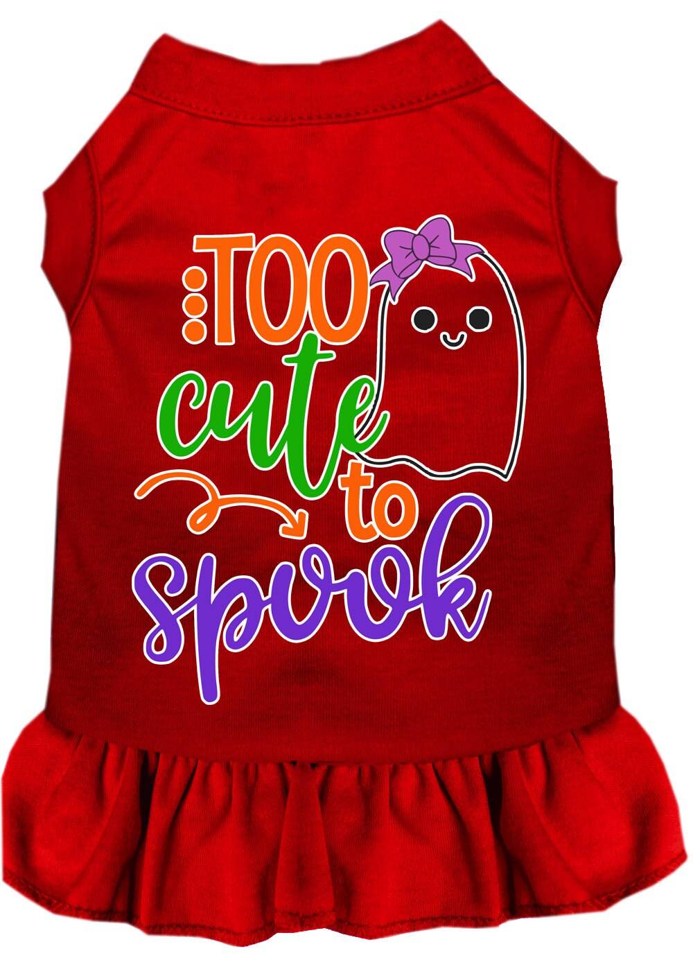 Pet Dog & Cat Dress Screen Printed, "Too Cute To Spook - Girly Ghost" - DOGGO'S KING