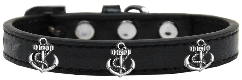 Dog, Puppy & Pet Widget Fashion Collar, "Silver Anchor"