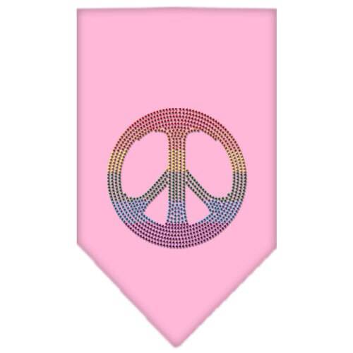 Pet and Dog Bandana Rhinestone, "Rainbow Peace Sign"