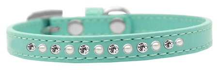 Dog, Puppy and Pet Fashion Collar "Pearl & Clear Crystals"