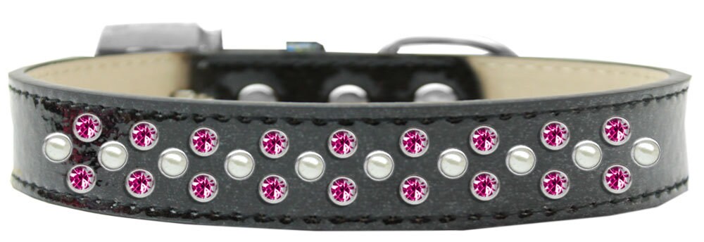 Dog, Puppy & Pet Ice Cream Collar, "Pearl and Bright Pink Crystal Rimsets Sprinkles"