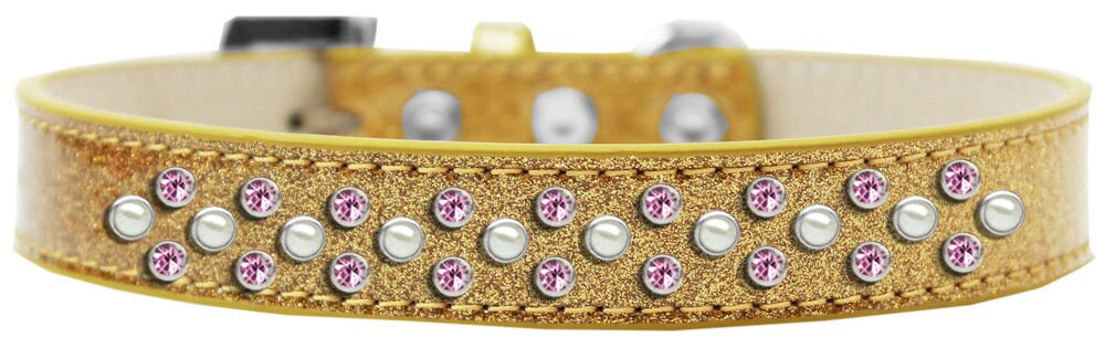 Dog, Puppy & Pet Ice Cream Collar, "Pearl and Light Pink Crystal Rimsets Sprinkles"