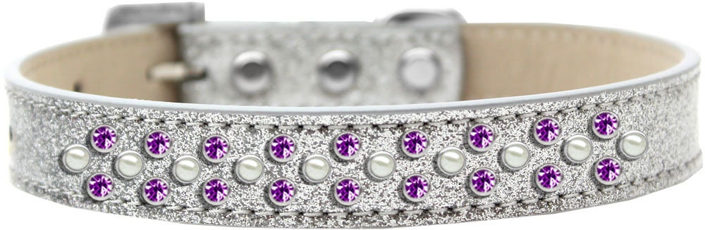 Dog, Puppy & Pet Ice Cream Collar, "Pearl and Purple Crystal Rimsets Sprinkles"