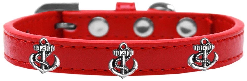 Dog, Puppy & Pet Widget Fashion Collar, "Silver Anchor"