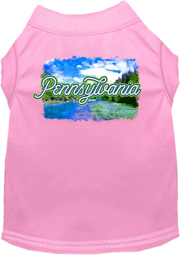 Pet Dog & Cat Screen Printed Shirt for Small to Medium Pets (Sizes XS-XL), "Pennsylvania Summer"