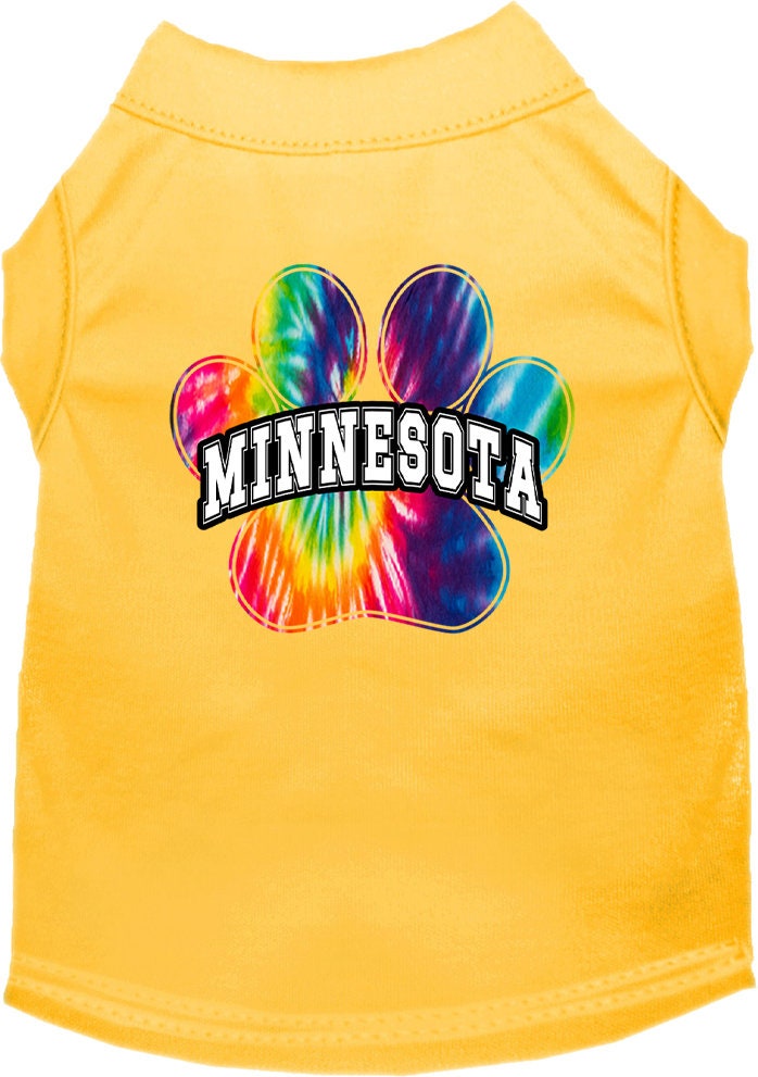 Pet Dog & Cat Screen Printed Shirt for Medium to Large Pets (Sizes 2XL-6XL), "Minnesota Bright Tie Dye"