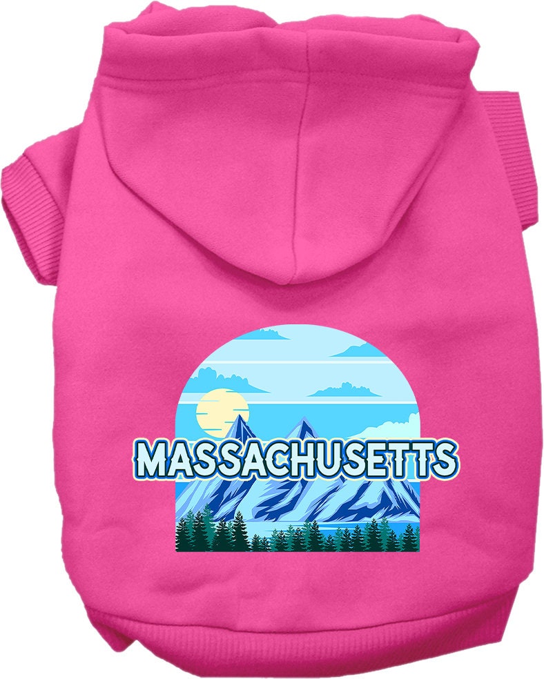 Pet Dog & Cat Screen Printed Hoodie for Small to Medium Pets (Sizes XS-XL), "Massachusetts Trailblazer"