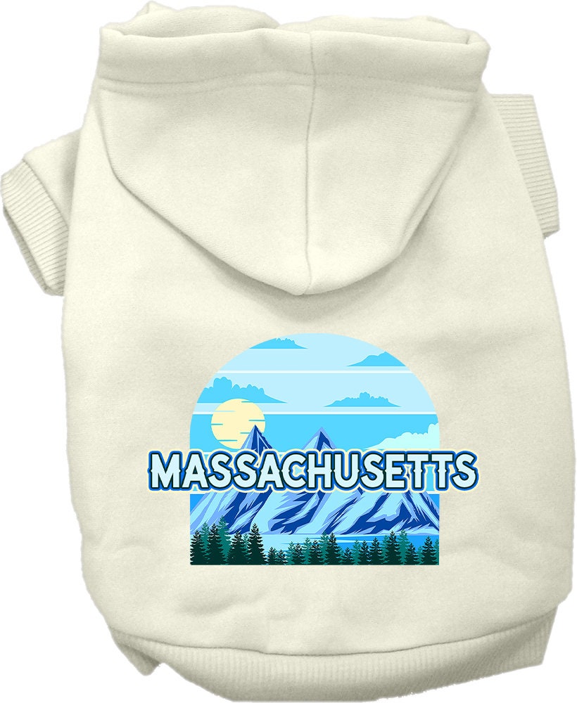 Pet Dog & Cat Screen Printed Hoodie for Small to Medium Pets (Sizes XS-XL), "Massachusetts Trailblazer"