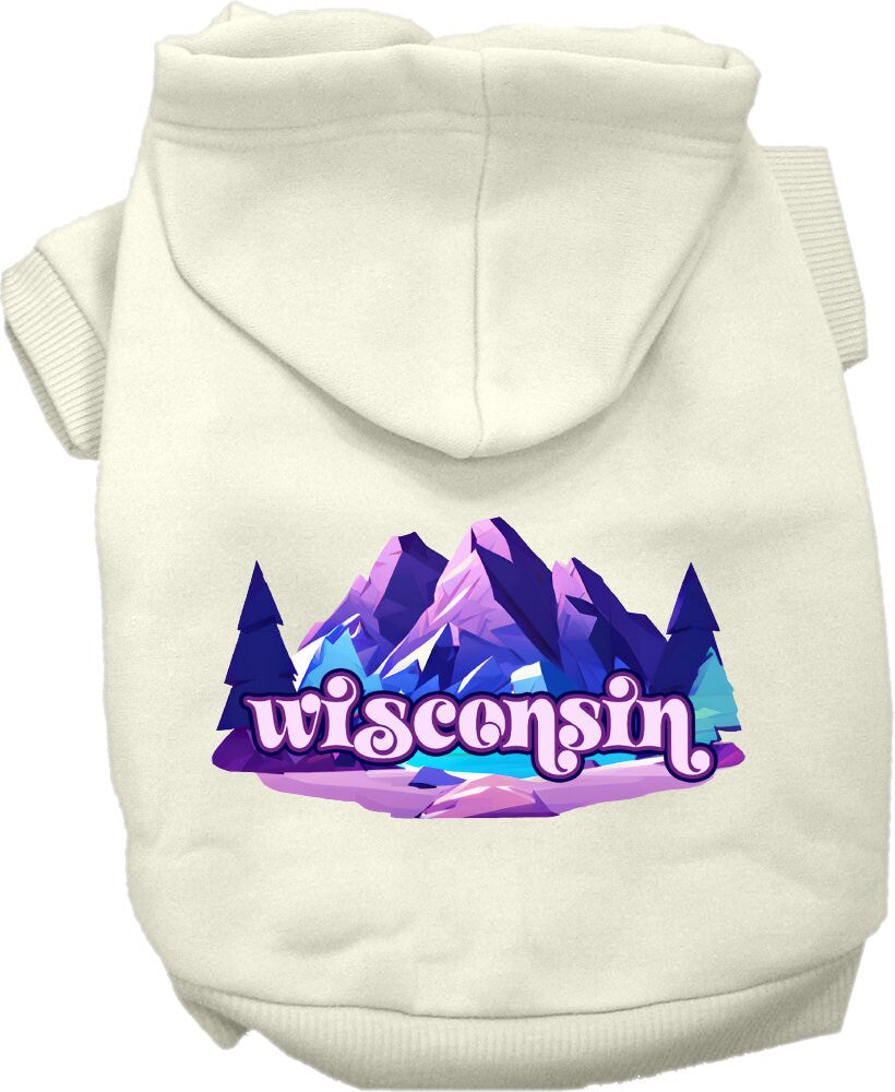 Pet Dog & Cat Screen Printed Hoodie for Small to Medium Pets (Sizes XS-XL), "Wisconsin Alpine Pawscape"