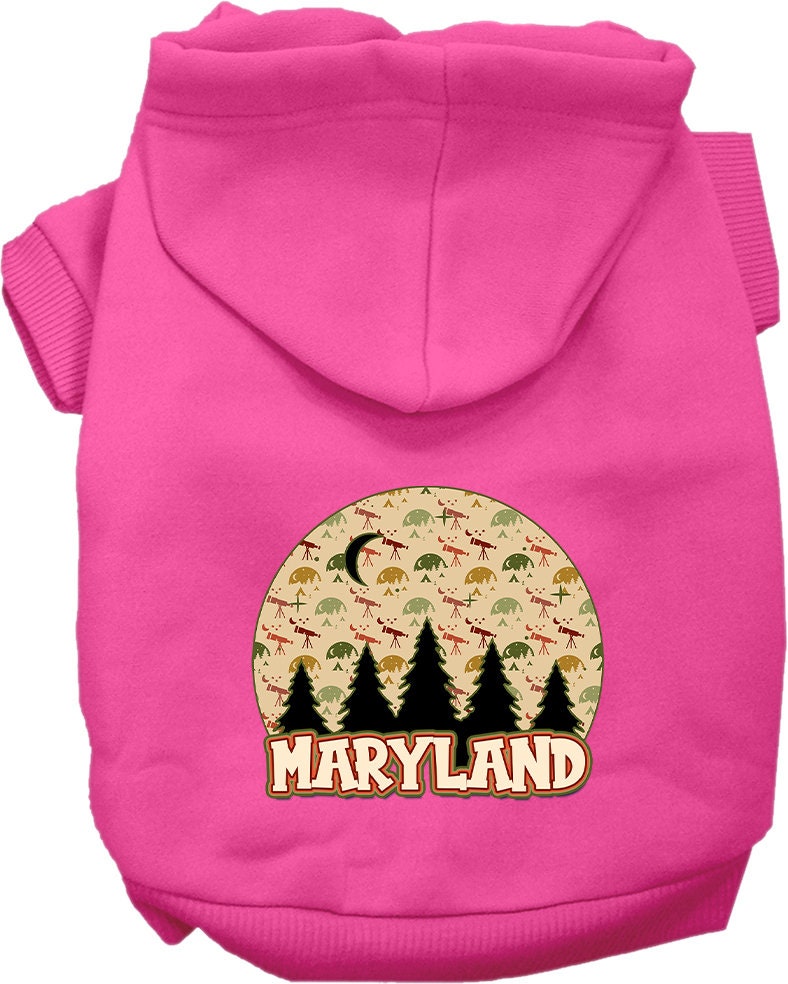 Pet Dog & Cat Screen Printed Hoodie for Small to Medium Pets (Sizes XS-XL), "Maryland Under The Stars"