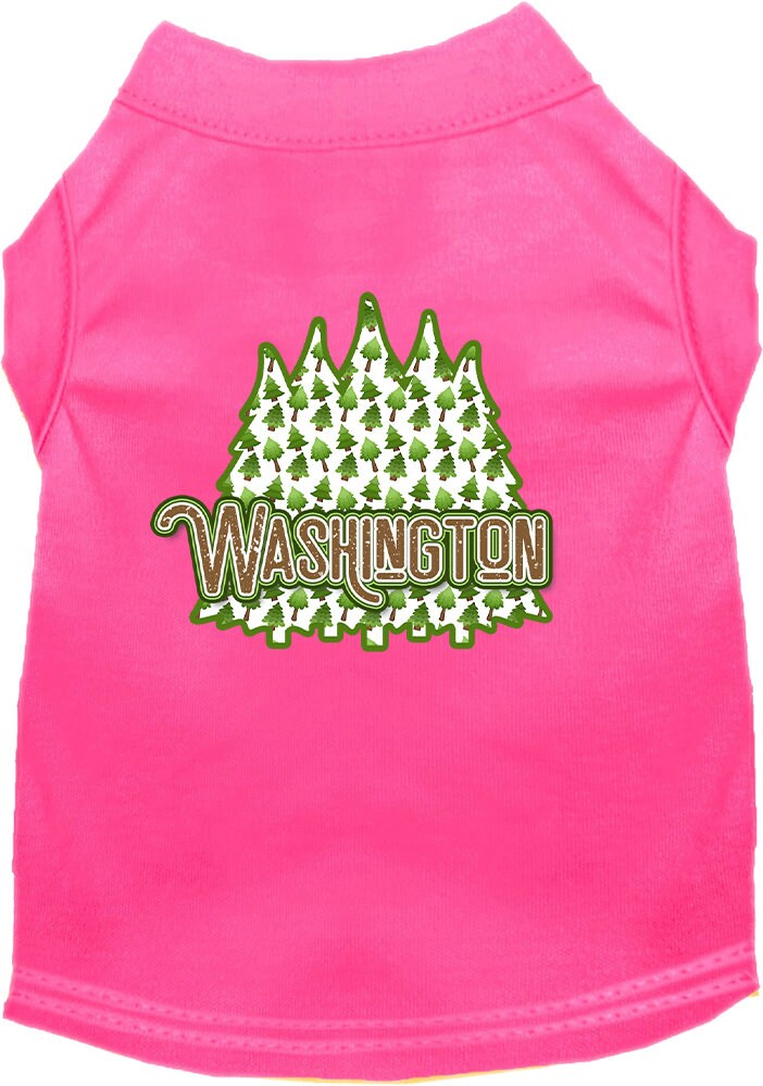 Pet Dog & Cat Screen Printed Shirt for Small to Medium Pets (Sizes XS-XL), "Washington Woodland Trees"