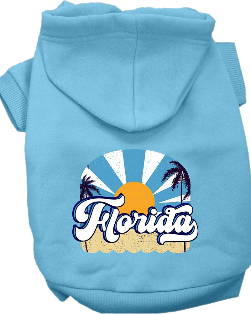 Pet Dog & Cat Screen Printed Hoodie for Medium to Large Pets (Sizes 2XL-6XL), "Florida Coast"