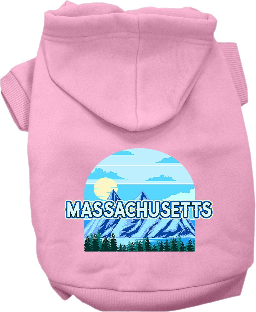 Pet Dog & Cat Screen Printed Hoodie for Small to Medium Pets (Sizes XS-XL), "Massachusetts Trailblazer"