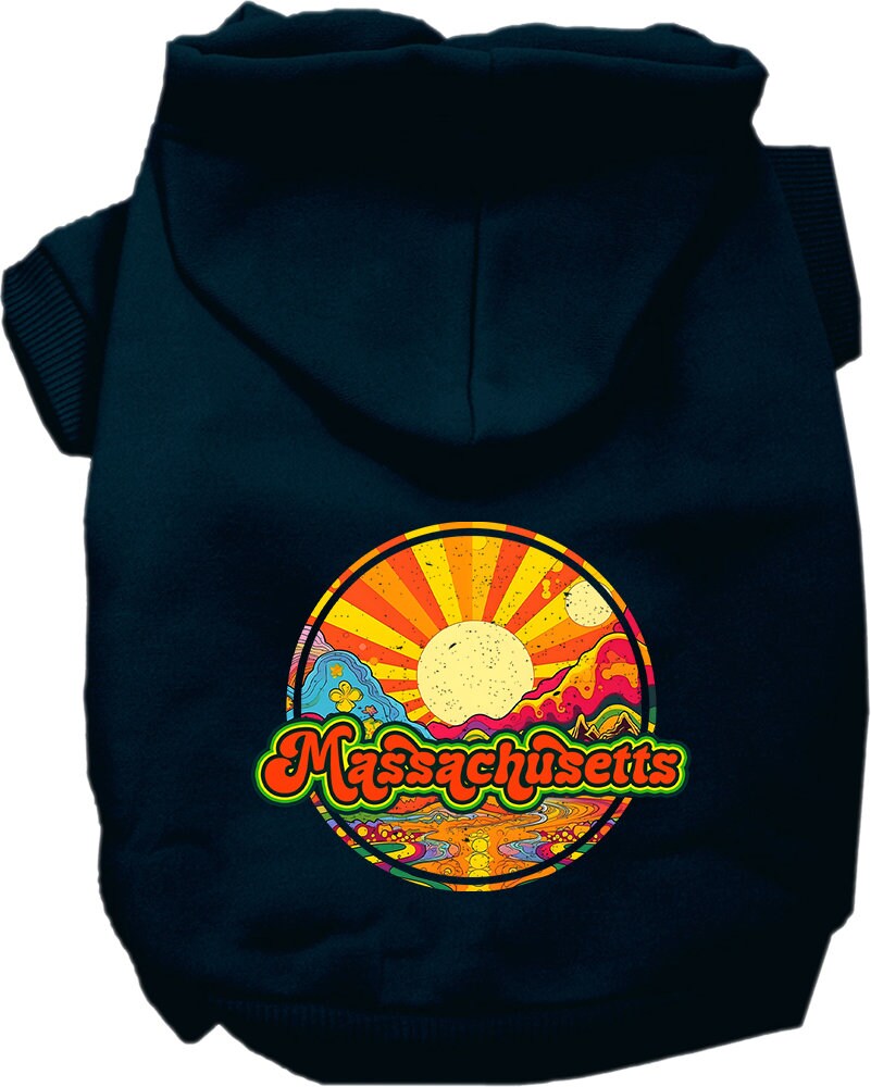 Pet Dog & Cat Screen Printed Hoodie for Small to Medium Pets (Sizes XS-XL), "Massachusetts Mellow Mountain"