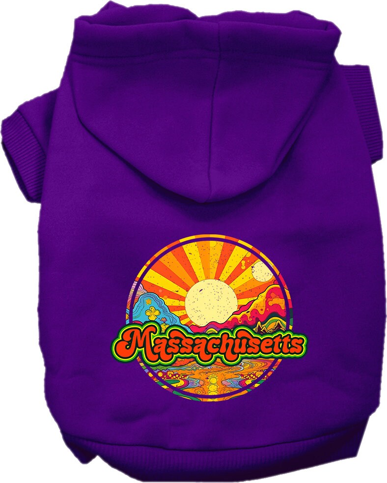 Pet Dog & Cat Screen Printed Hoodie for Small to Medium Pets (Sizes XS-XL), "Massachusetts Mellow Mountain"