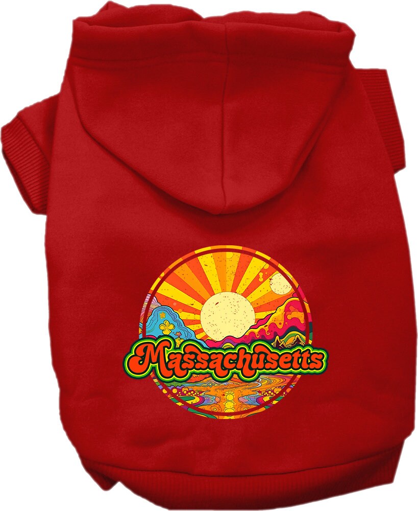Pet Dog & Cat Screen Printed Hoodie for Small to Medium Pets (Sizes XS-XL), "Massachusetts Mellow Mountain"