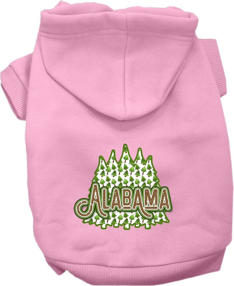 Pet Dog & Cat Screen Printed Hoodie for Small to Medium Pets (Sizes XS-XL), "Alabama Woodland Trees"