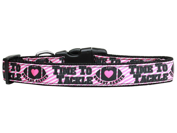 Pet Dog & Cat Nylon Collar or Leash, "Tackle Breast Cancer" - DOGGO'S KING
