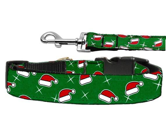 Pet Dog & Cat Nylon Collar or Leash, "Santa Hats" - DOGGO'S KING