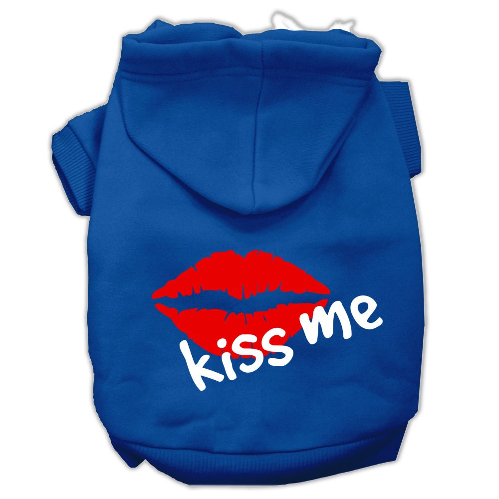 Pet Dog & Cat Hoodie Screen Printed, "Kiss Me"