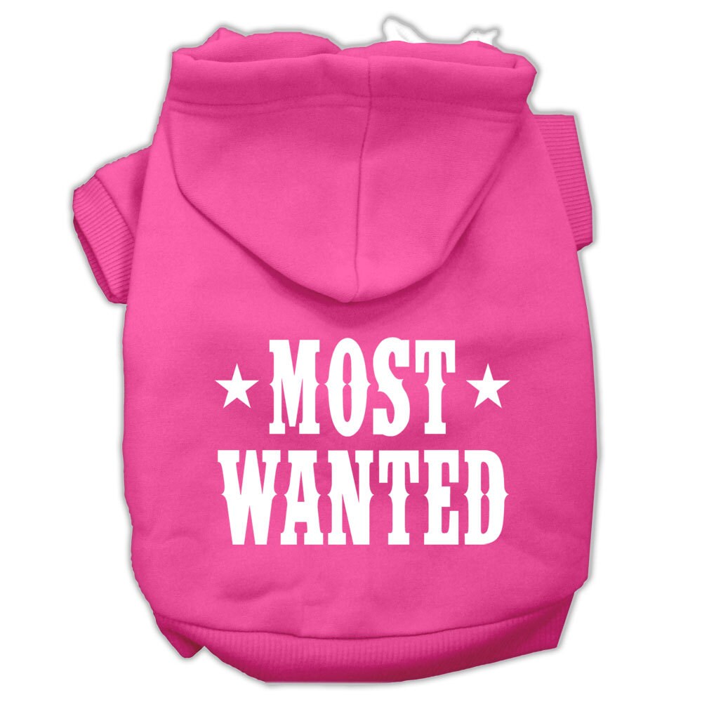 Pet Dog & Cat Hoodie Screen Printed, "Most Wanted"