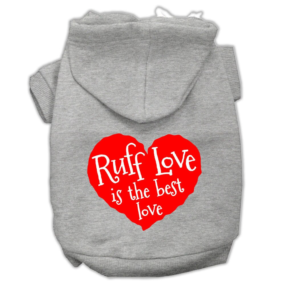 Pet Dog & Cat Hoodie Screen Printed, "Ruff Love"