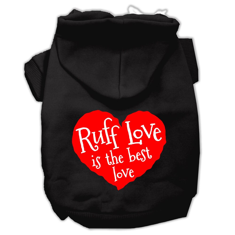 Pet Dog & Cat Hoodie Screen Printed, "Ruff Love"