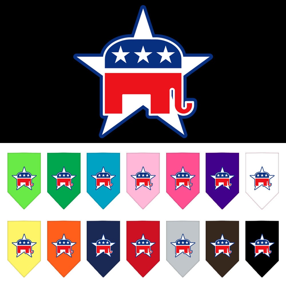 Dog Bandana Screen Printed, "Republican"