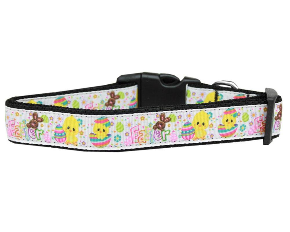 Pet Dog & Cat Nylon Collar or Leash, "Happy Easter" - DOGGO'S KING